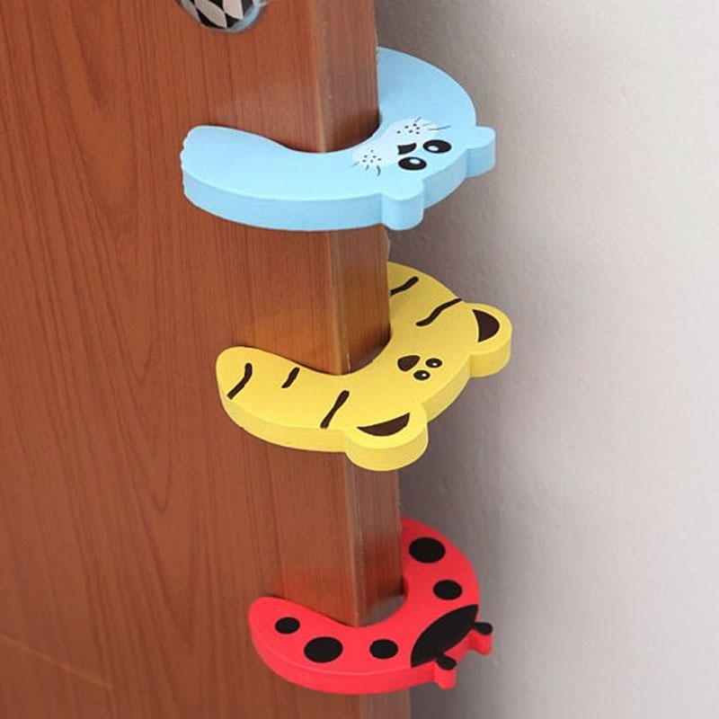 10pcs/set Baby Safety Door Card Protector Kids Child Cartoon Door Edge Corner  Stopper Clip Security for Baby Finger Protector