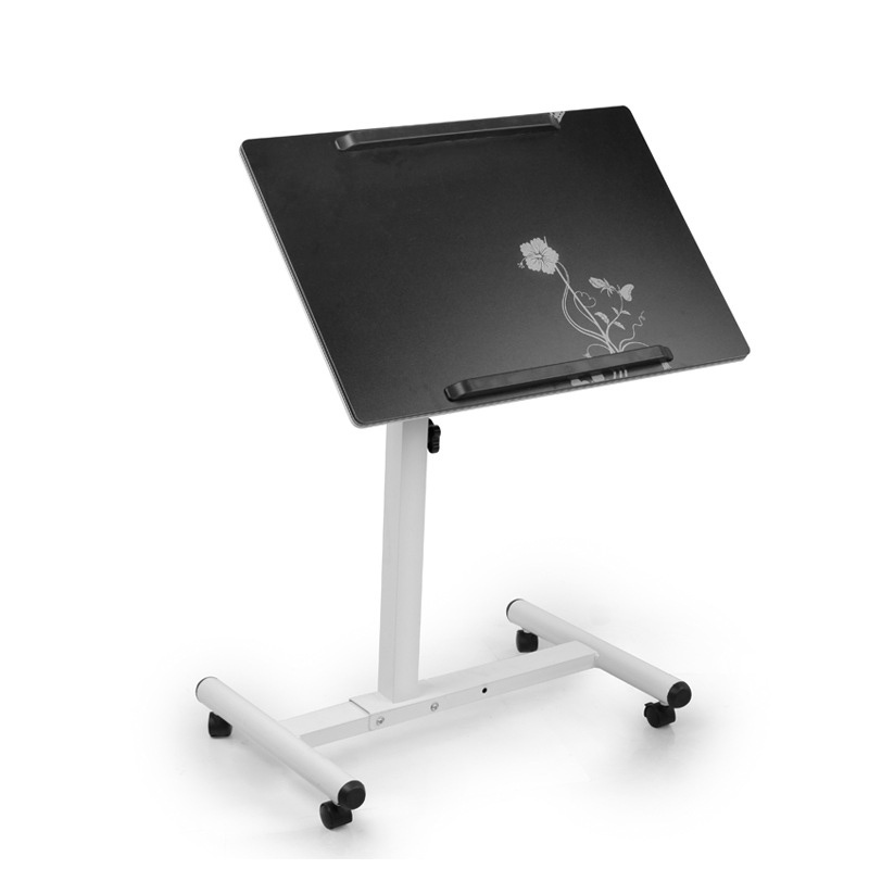 Movable Mini Laptop Table/Portable Simple Computer Desk Stand for Bed/Sofa/Study/Office Angle and Height Adjustable Black/White
