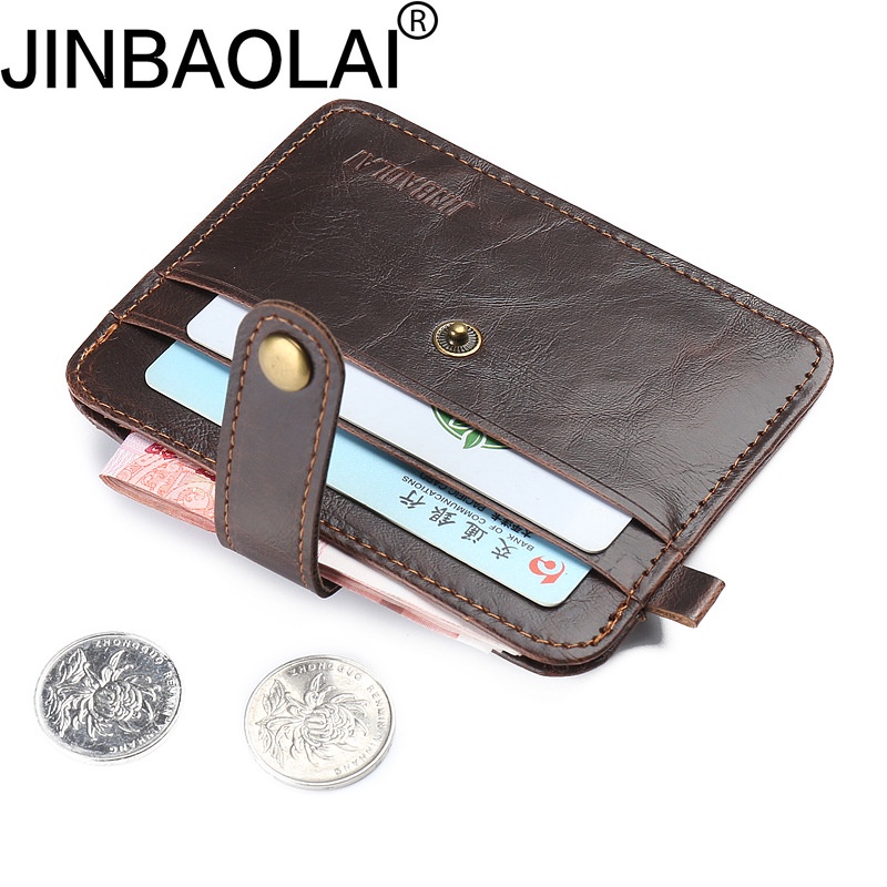 Mini wallets hasp small purse leather wallet men purses male clutch women crazy horse leather vintage style New