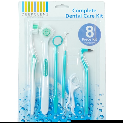 1 Set Dental Care Tooth Brush Kit Floss Stain Tongue Picks Teeth Denticlean