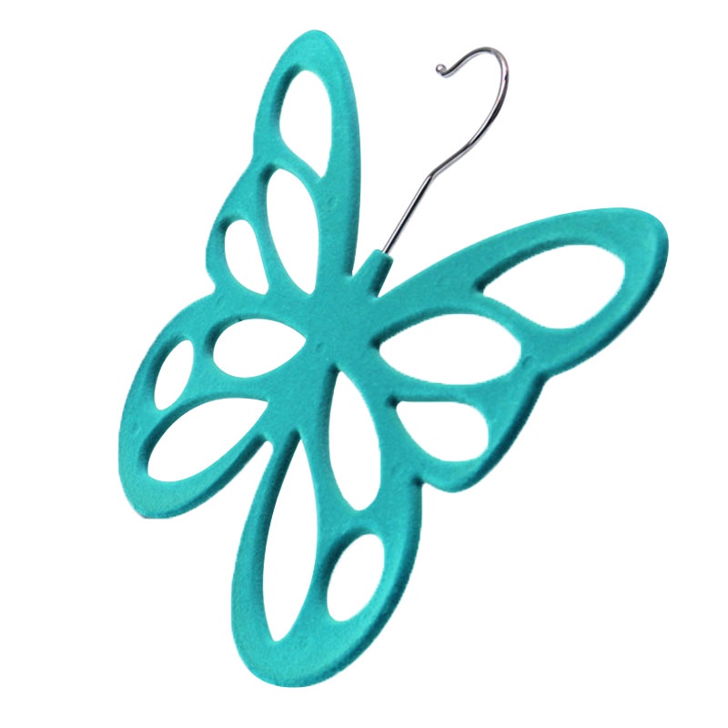 Top 2016 Hot Sale Butterfly Scarf Shawl Holder Hanger Hook Clothes Rack For Nonslip Scarf Tie Belt Storage Holder Blue