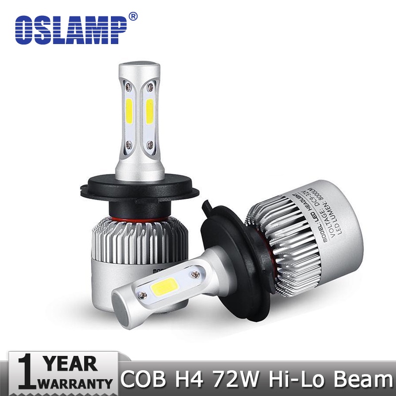 Oslamp H4 H7 H11 H1 H13 H3 9004 9005 9006 9007 9012 COB LED Car Headlight Bulb Hi-Lo Beam 72W 8000LM 6500K Auto Headlamp 12v 24v