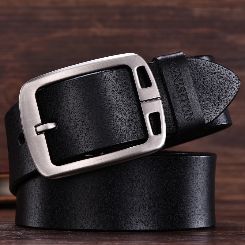 DINISITON cowhide genuine eather designer belts men high quality vintage pin buckle  trouser strap male Waistband ceinture femme