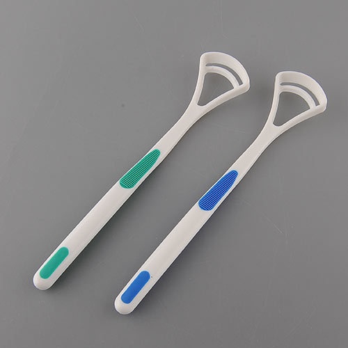 Useful Convenient 2pcs New Dental Tongue Clean Tool Fresh Good Breath Cleaner Scraper Handle Hygiene