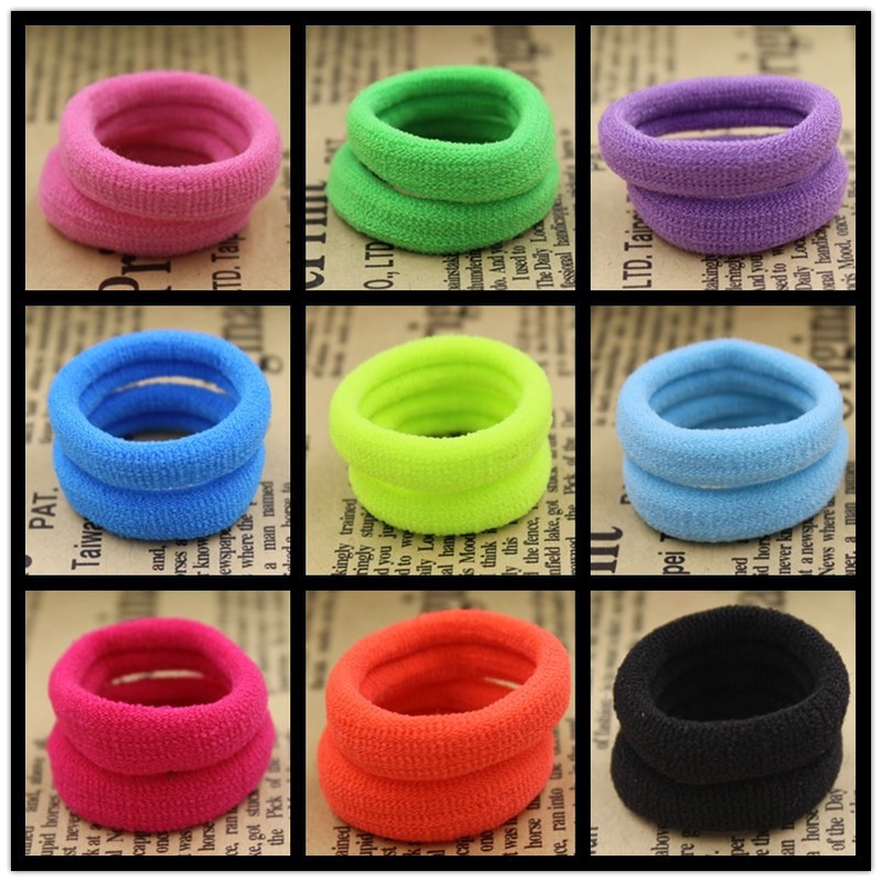 (KAKU0050) 2015 New 100pcs/bag Rubberbands 15 Colours 2.5CM Child Kids Girls Hair Holders Elastics Tie Gum Hair Accessories