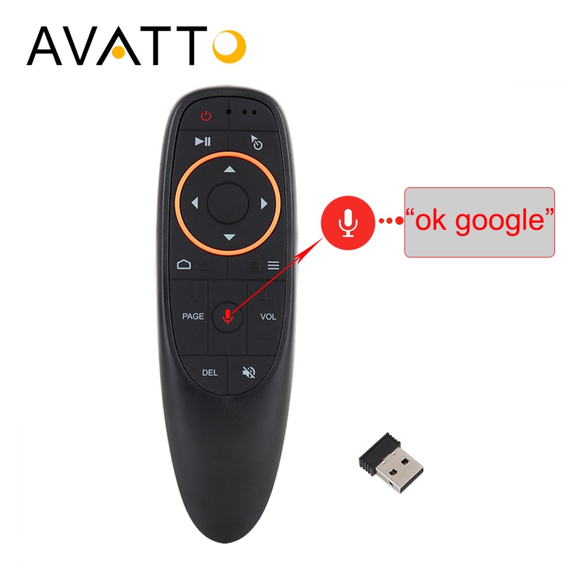 AVATTO G10 Voice Air Mouse with 2.4GHz Wireless 6 Axis Gyroscope Microphone Remote Control For Smart tv Android Box PC