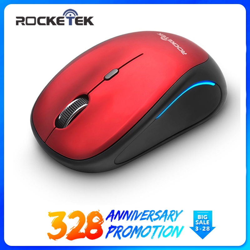 Rocketek USB Wireless Mouse 2.4G 1600 DPI 3 buttons ergonomic for imac pro macbook laptop computer pc optical mini mice silent