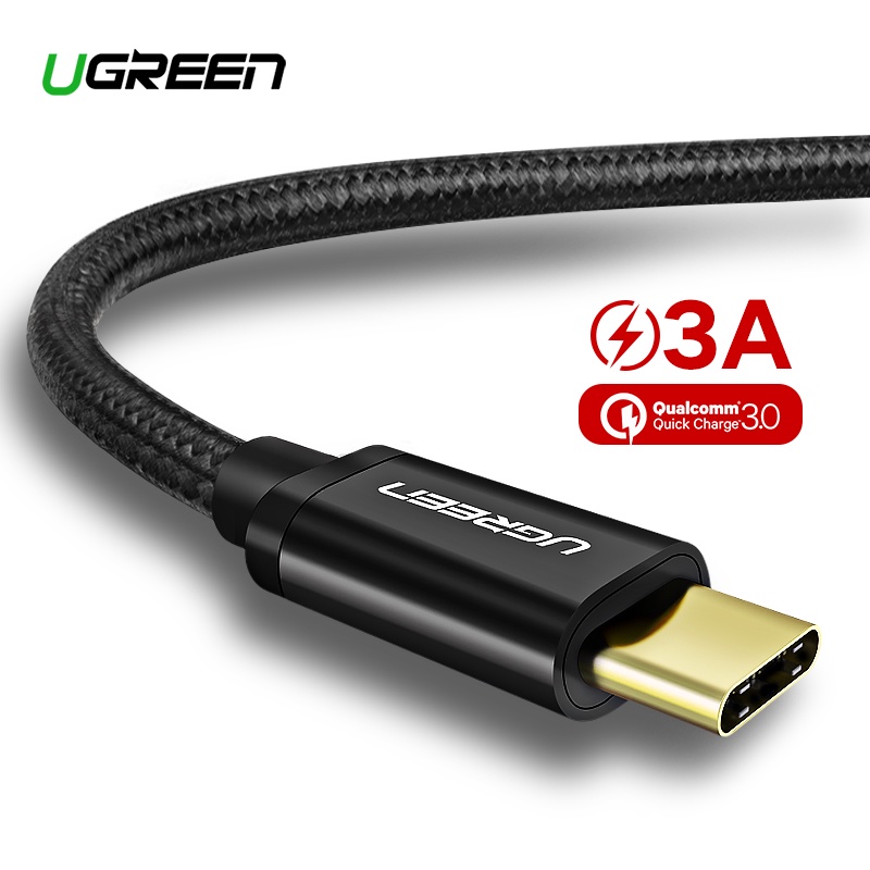 Ugreen Nylon USB Type C Cable for Samsung Galaxy Note 9 S9 S8 Fast Charging Data Cable for Xiaomi Mi6 Huawei Nexus 6P USB Type-C