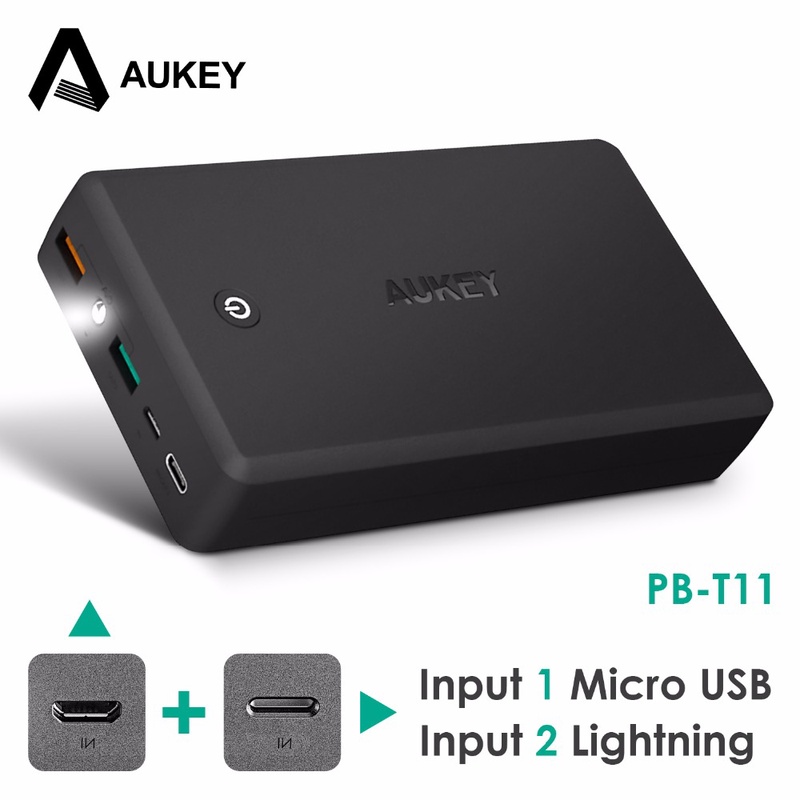 AUKEY 30000mAh External Power Bank For Qualcomm Quick Charge 3.0 Universal Portable Charger External Battery Dual USB Output