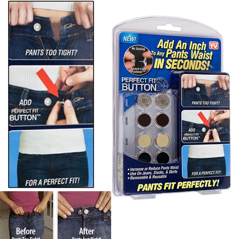 2017 New 2Type Button Perfect Fit to Any Jeans Pants Increase Reduce Waist Replace 8pcs/pack Convenient Indoor Sewing Fixing Kit