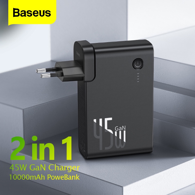 Baseus 2 ב 1 בנק כוח 10000mAh גן מטען 2 ב 1 פ