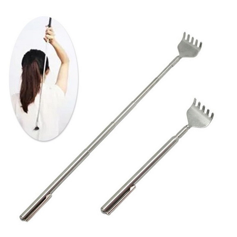 New Stainless Steel Back Scratcher Telescopic Extendable Cool Itch Massager Handy Pocket Pen Clip Relaxation Back Scratcher|Massage Stick| - AliExpress