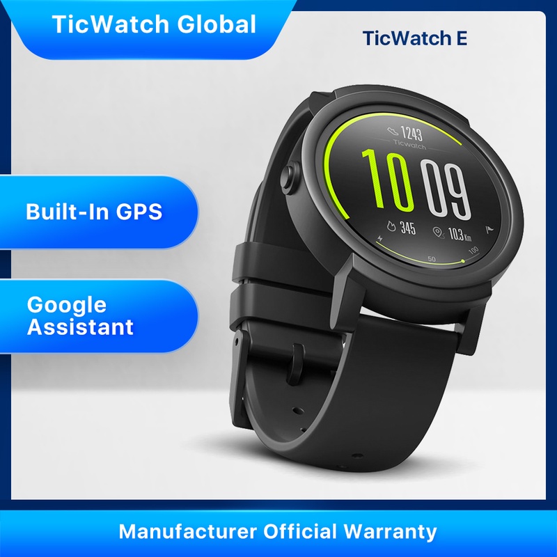 TicWatch E Smart Watch Bluetooth GPS Sport Watch iOS&Android; Google Play IP67 Waterproof Long Battery Life Multi language|Smart Watches| - AliExpress