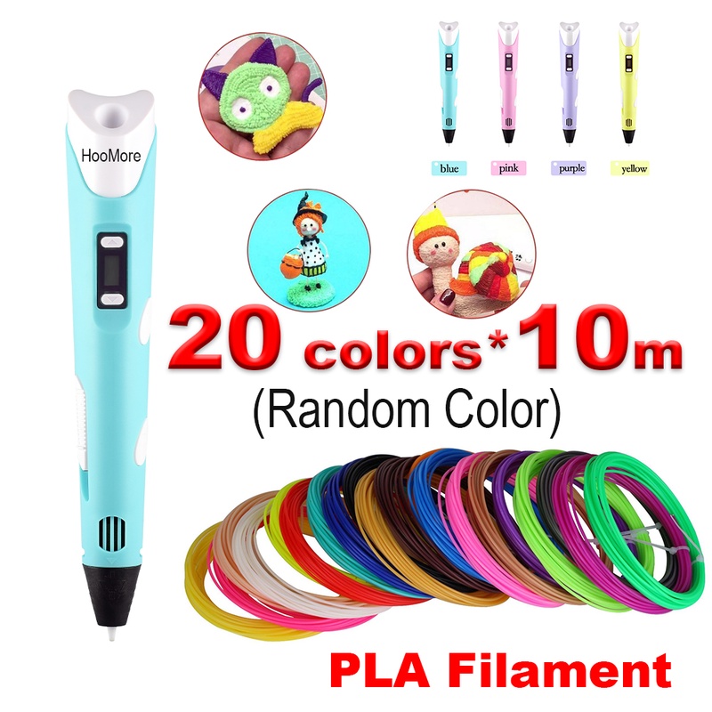 HooMore 3D Pen PLA Filament 1.75mm 3D Printing Pen DIY Pens Drawing Pencil With LED Screen Birthday Educational Gift For Kids|3D Pens| - AliExpress