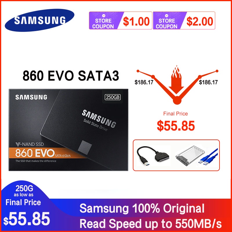 SAMSUNG SSD 860 EVO 250GB 500GB Internal Solid State Disk HDD Hard Drive SATA3 2.5 250 GB inch Laptop Desktop PC TLC disco duro|samsung ssd|solid state diskinternal solid state disks - AliExpress