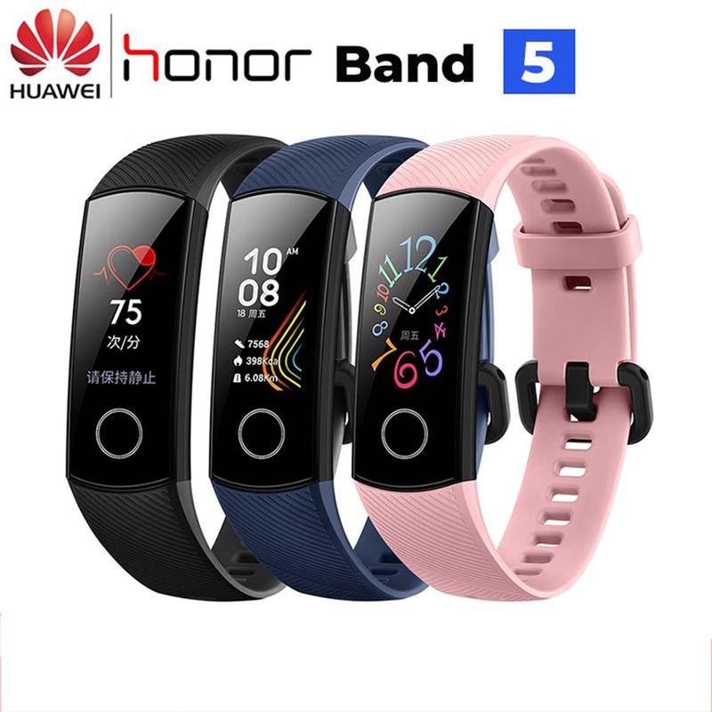 Original Honor Band 5 Smart Wristband Oximeter AMOLED Touch Color Screen Swim Posture Detect Waterproof Honor Band Smart Band