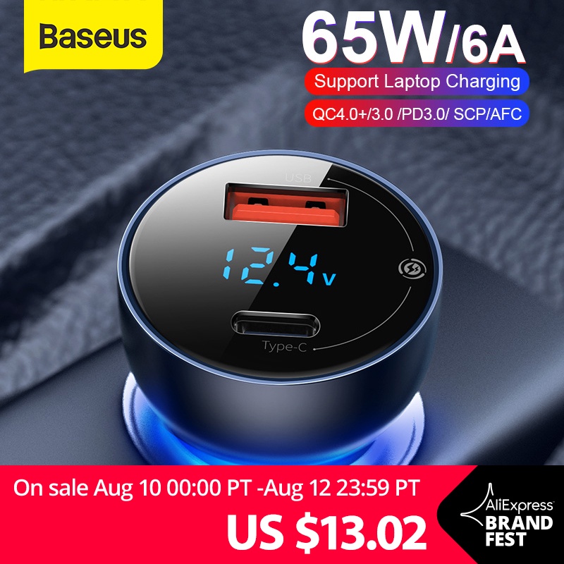 Baseus 65W Car Charger Dual USB Quick Charge 4.0 3.0 USB Car Charger for Huawei SCP QC4.0 QC3.0 Fast Charging Charger For iPhone|Car Chargers| - AliExpress