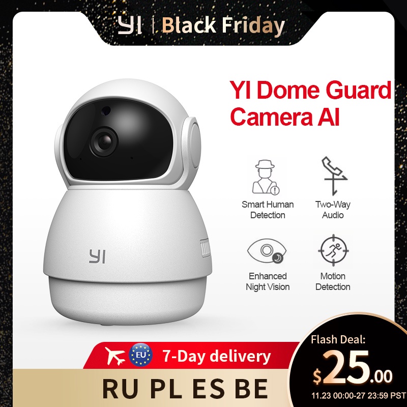 יי כיפת משמר מצלמה אבטחה מקורה מצלמה 1080p WiFi Ip מצלמה בית מעקבים מערכת זיהוי תנועה אדם וחיות מחמד AI|מצלמות מעקב| - AliExpress
