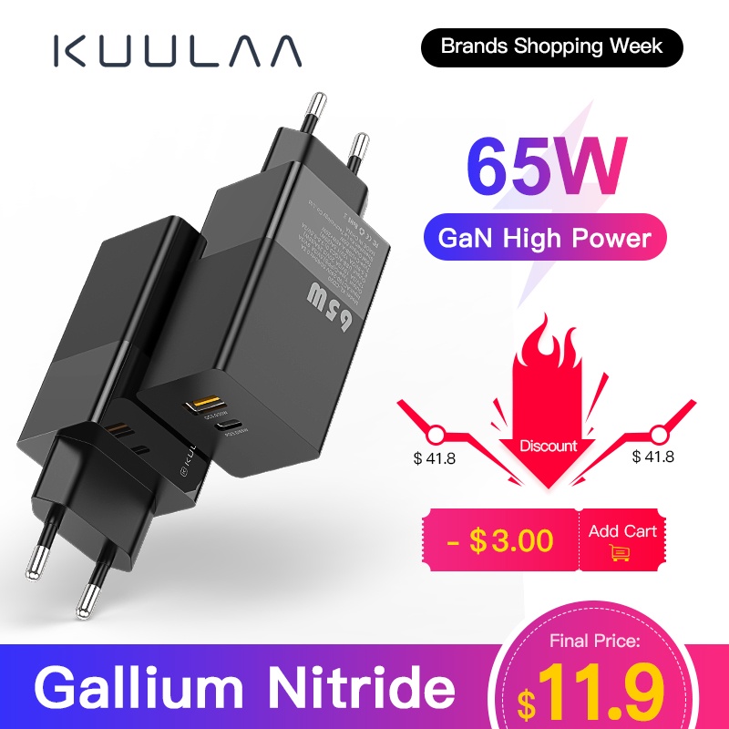 KUULAA GaN 65W USB C Charger Quick Charge 4.0 3.0 QC4.0 QC PD3.0 PD USB C Type C Fast USB Charger For Macbook Pro iPhone Samsung|Mobile Phone Chargers| - AliExpress