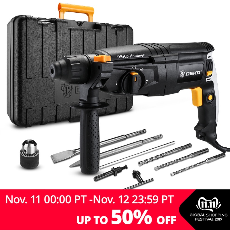 DEKO 220V 26mm 4 Functions AC Electric Rotary Hammer with BMC and 5pcs Accessories Impact Drill Power Drill Electric Drill-in Electric Hammers from Tools on AliExpress - 11.11_Double 11_Singles' Day
