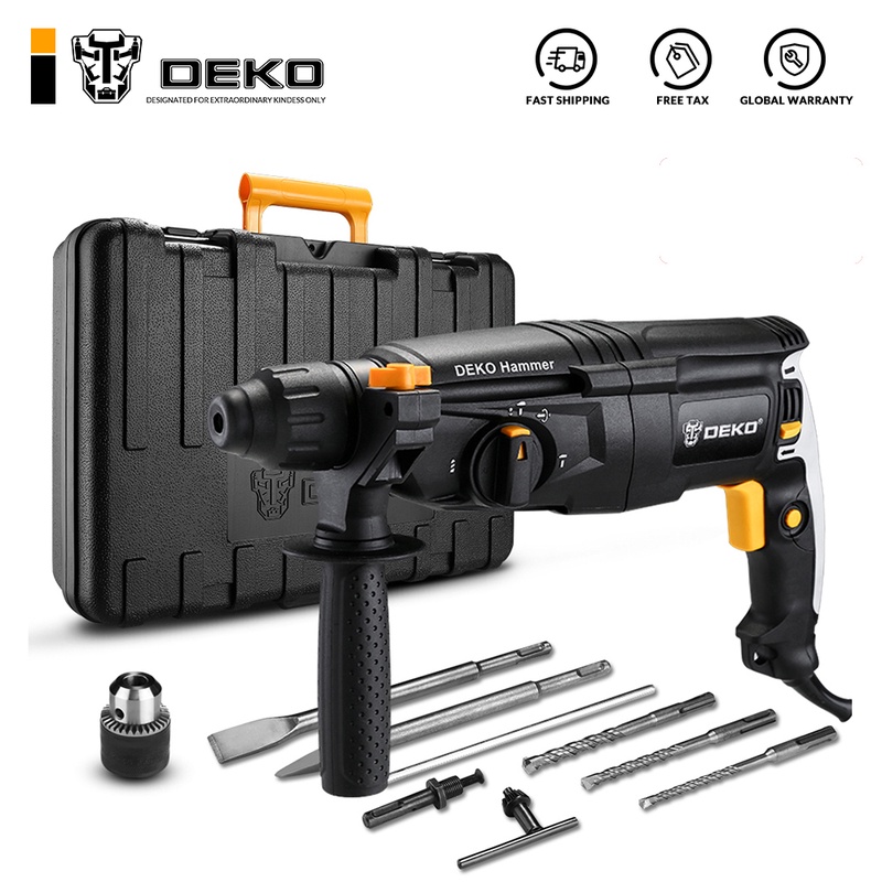 DEKO 220V 26mm 4 Functions AC Electric Rotary Hammer with BMC and 5pcs Accessories Impact Drill Power Drill Electric Drill|Electric Hammers| - AliExpress