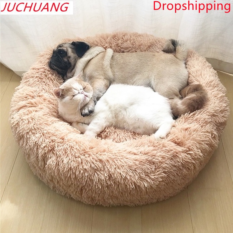 JUCHUANG Super Soft Dog Bed Sofa Plush Cat Mat Dog Beds For Labradors Large Dogs Bed House Pet Round Cushion Best Dropshipping|Houses, Kennels & Pens| - AliExpress
