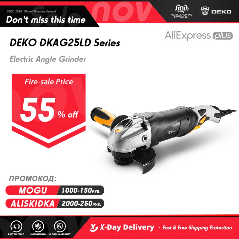 DEKO 220V 125mm Electric Angle Grinder Machine Angular Power Tool Grinding Cutting Grinding Metal Wood|Grinders| - AliExpress