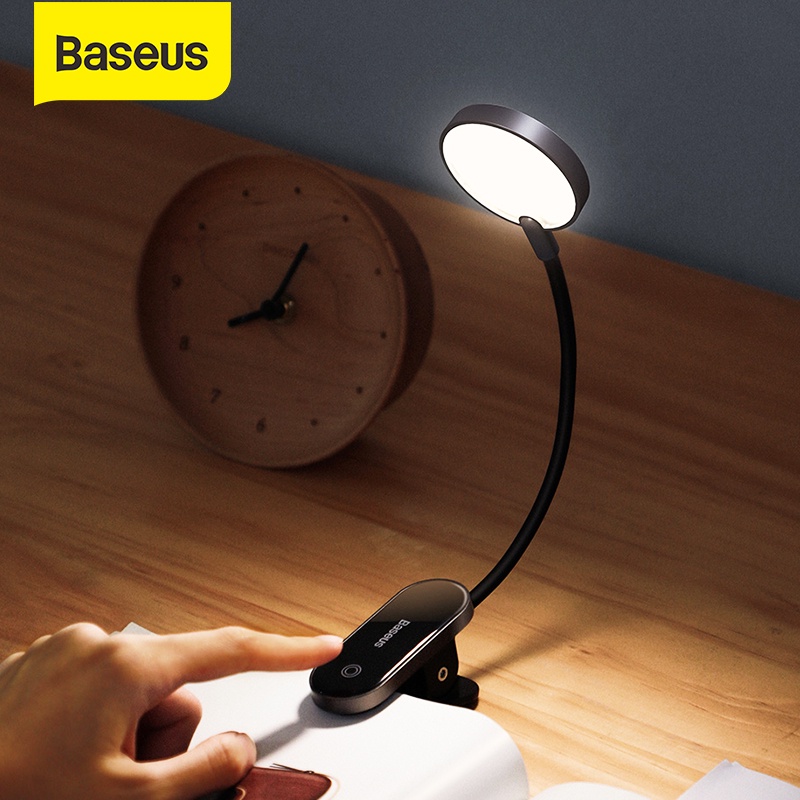 Baseus Book Light USB Led Rechargeable Mini Clip On Desk Lamp Light Flexible Nightlight Reading Lamp for Travel Bedroom Book|Book Lights| - AliExpress