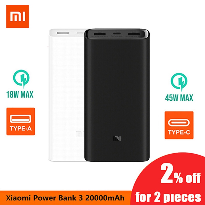Original Xiaomi Power Bank 3 20000mAh Pro USB C PPS/QC4.0 External Battery portable Fast Charge 20000 mAh Powerbank For phone F2-in Power Bank from Cellphones & Telecommunications on AliExpress