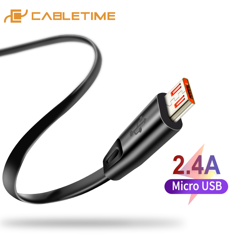 CABLETIME באיכות גבוהה מיקרו USB כבל USB כבל עבור סמסונג Xiaomi אנדרואיד USB 2.4A תשלום כבל מיקרו usb מטען C141 באתר AliExpress