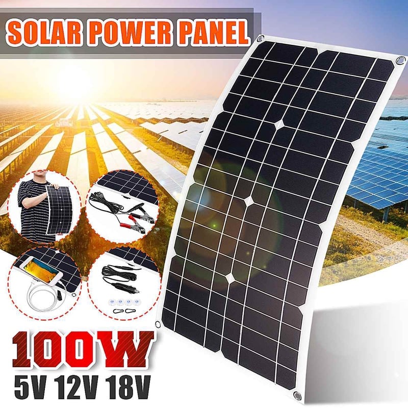100W Solar Panel USB 5V DC 12V With 10/20/30A Controller Flexible Solar cells for Car Yacht Battery Charger Waterproof|Chargers| - AliExpress