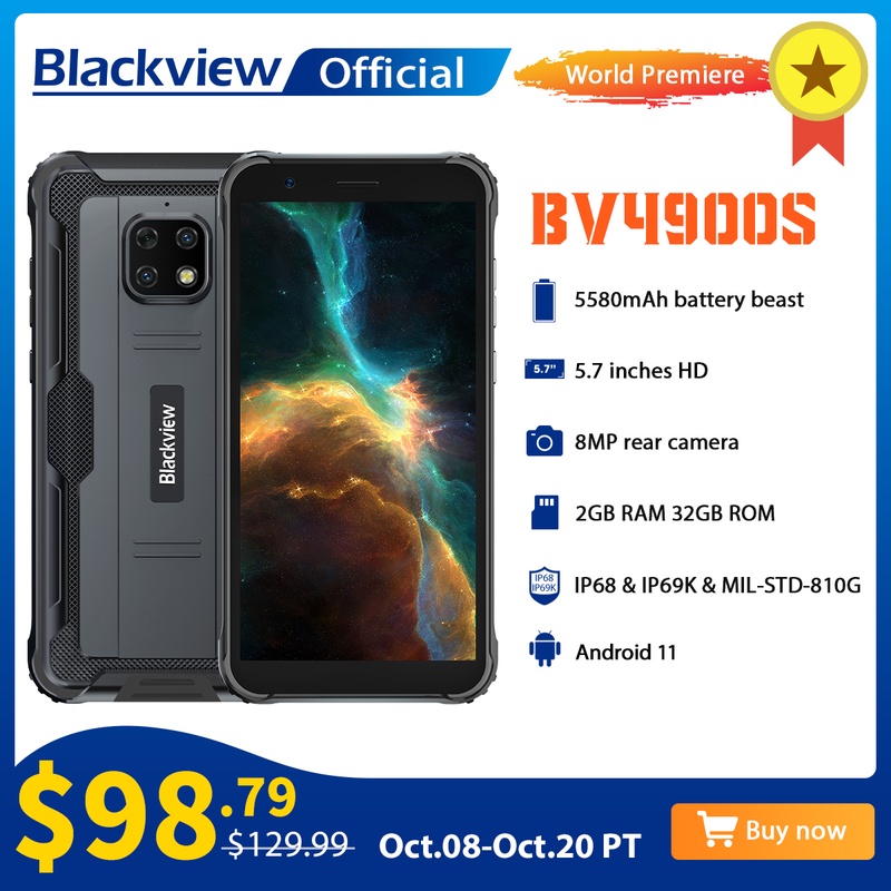 Blackview BV4900S מחוספס Smartphone IP68 עמיד למים טלפונים סלולריים 2GB + 32GB אנדרואיד 11 אוקטה Core טלפון נייד 5580mAh 5.7 אינץ טלפון|Cellphones| - AliExpress