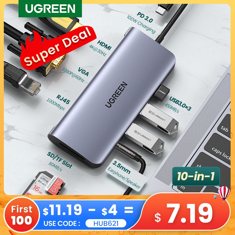 UGREEN USB HUB C HUB HDMI Adapter 10 in 1 USB C to USB 3.0 Dock for MacBook Pro Accessories USB C Type C 3.1 Splitter USB C HUB|hub usb 3.0|hub usbusb hub - AliExpress