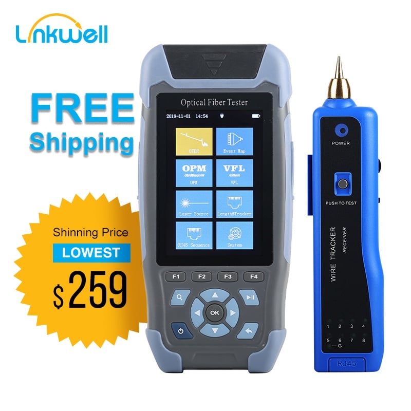 Free Shipping MINI OTDR Fiber Optic Reflectometer with 9 Functions VFL OLS OPM Event Map 24dB for 64km Ethernet Wire Tracker|Fiber Optic Equipments| - AliExpress