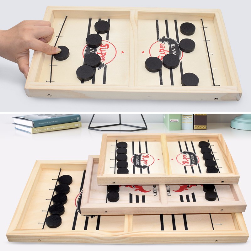 Fast Sling Puck Game Paced Wooden Table Hockey Winner Games Interactive Chess Toys For Adult Children Desktop Battle Board Game|Party Games| - AliExpress