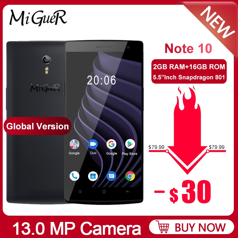 MiGueR Note 10 4G Smartphone 5.5''HD 2GB RAM 16GB ROM Snapdragon 801 Quad Core 13MP+5MP 2800mAh NFC OTA OTG GPS LTE Mobile Phone-in Cellphones from Cellphones & Telecommunications on Aliexpress.com | Alibaba Group