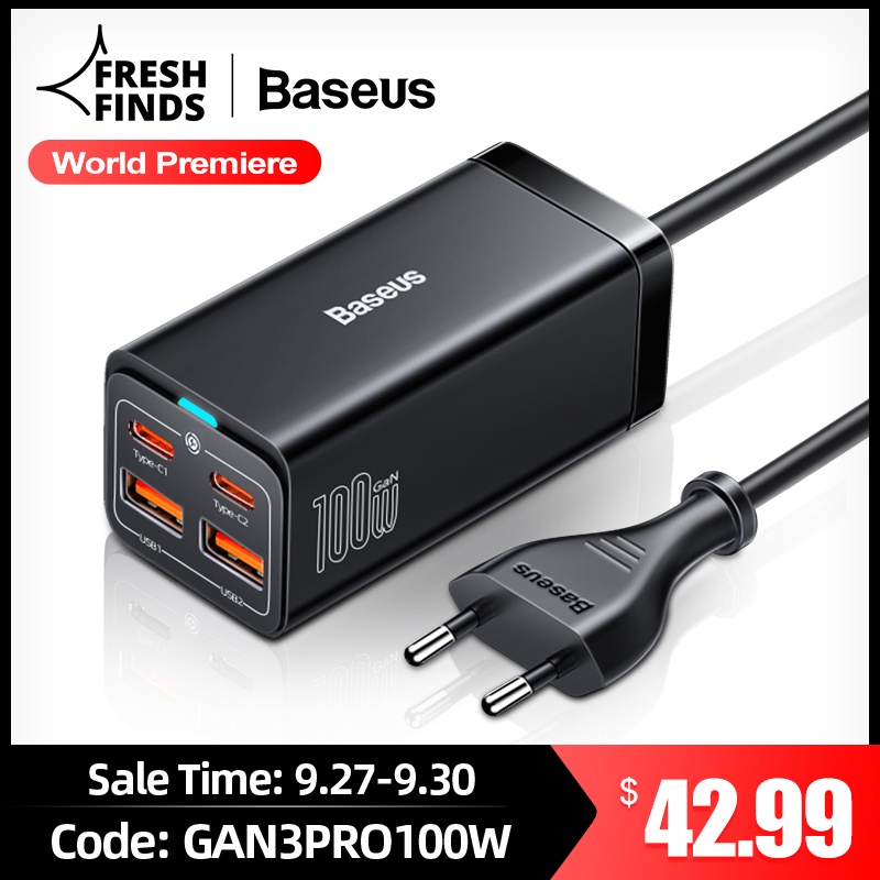 Baseus GaN 100W Desktop Charger Quick Charge 4.0 QC 3.0 PD AFC USB C Type C USB Fast Charging Charger For Samsung iPhone Laptop|Mobile Phone Chargers| - AliExpress