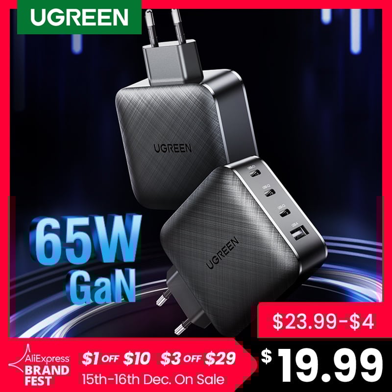 Ugreen 65W GaN Charger Quick Charge 4.0 3.0 Type C PD USB Charger with QC 4.0 3.0 Fast Charger for iPhone 12 Pro Xiaomi Laptop|Mobile Phone Chargers| - AliExpress
