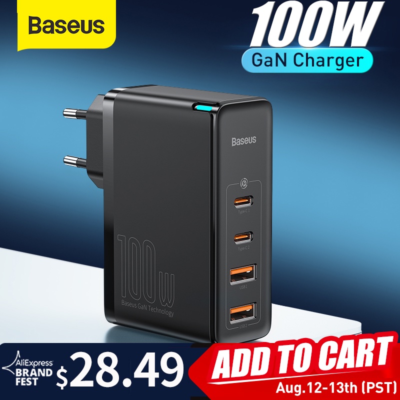 Baseus GaN Charger 100W USB Type C PD Fast Charger with Quick Charge 4.0 3.0 USB Phone Charger For MacBook Laptop Smartphone|Mobile Phone Chargers| - AliExpress