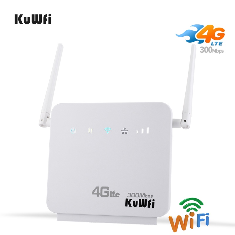 KuWFi Unlocked 300Mbps Wifi Routers 4G LTE CPE Mobile Router,Two LAN Port Support SIM card and Europe/Asia/Middle East/Africa|3G/4G Routers| - AliExpress