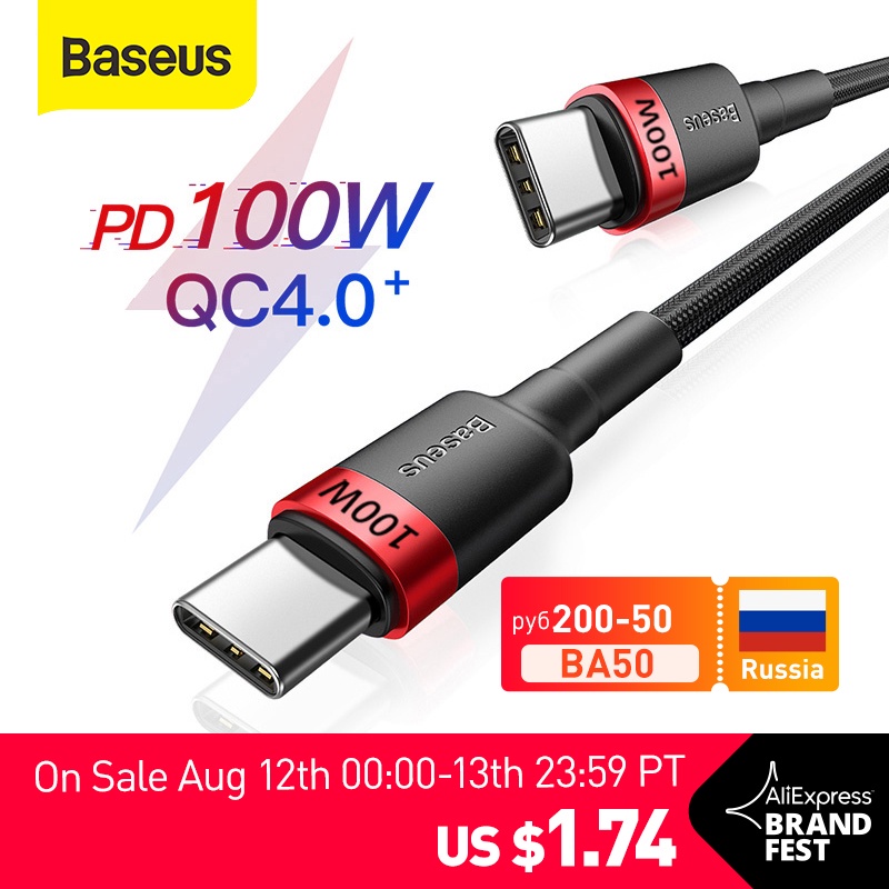 Baseus USB C to USB Type C Cable for MacBook Pro Quick Charge 4.0 100W PD Fast Charging for Samsung Xiaomi mi 10 Charge Cable|Mobile Phone Cables| - AliExpress