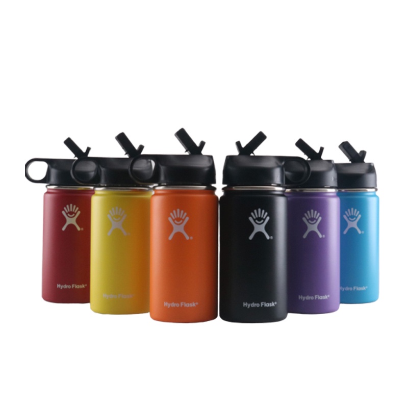 Hydroflask Water Bottle 12oz Hydro Flask Kids Vacuum Insulated Wide Mouth Travel Portable Stainless Steel Thermal Bottle