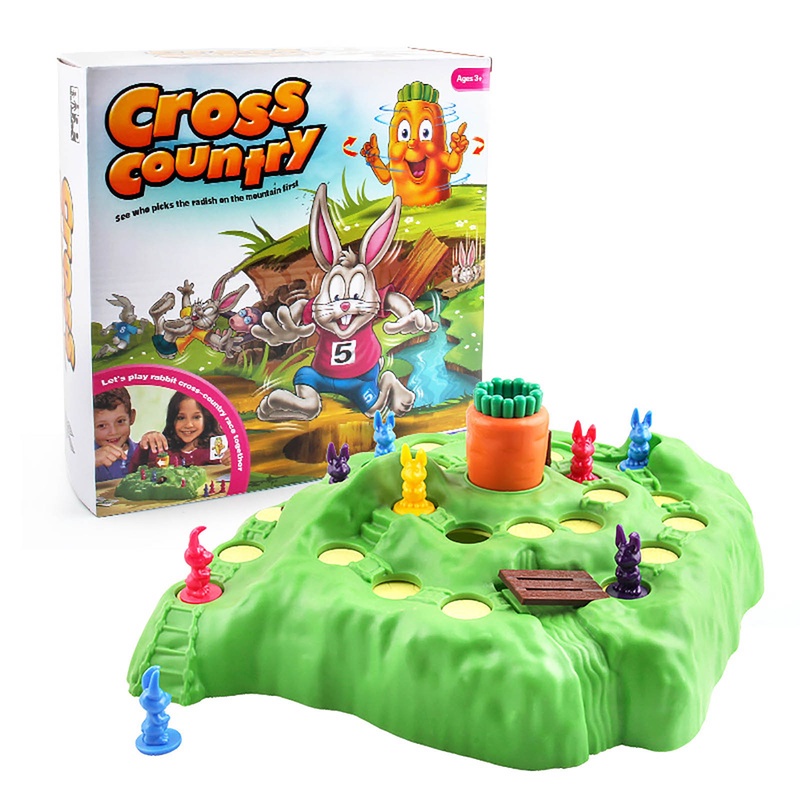 Children Desktop Puzzle Checkers Toy Rabbit Cross Country Competition Children's Game Intelligence Board Game Interaction Game|Party Games| - AliExpress