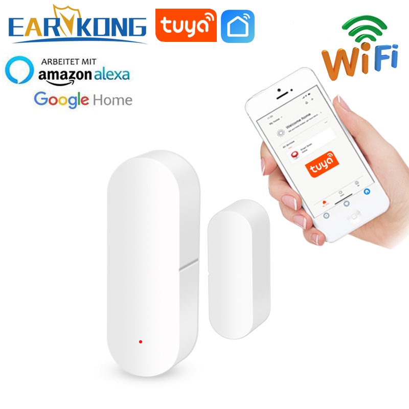 Tuya Smart WiFi Door Sensor Door Open / Closed Detectors Wifi Home Alarm Compatible With Alexa Google Home Tuya APP|Sensor & Detector| - AliExpress
