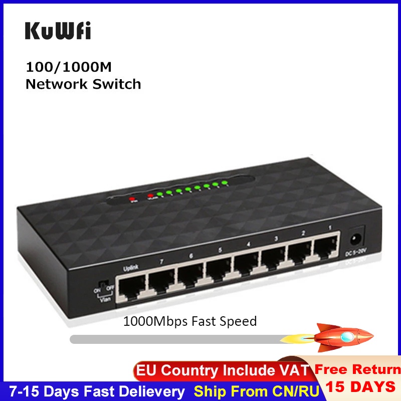 KuWFi 5/8 יציאת מתג Gigabit Ethernet חכם Switcher גבוהה Performance1000Mbps Ethernet רשת מתג RJ45 רכזת אינטרנט מזרק|switch 10/100/1000|switch lan8 port - AliExpress