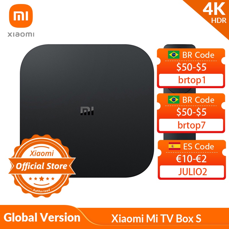 Global Version Xiaomi Mi TV Box S 4K HDR Android TV Streaming Media Player and Google Assistant Remote Smart TV MiBox S|Set-top Boxes| - AliExpress
