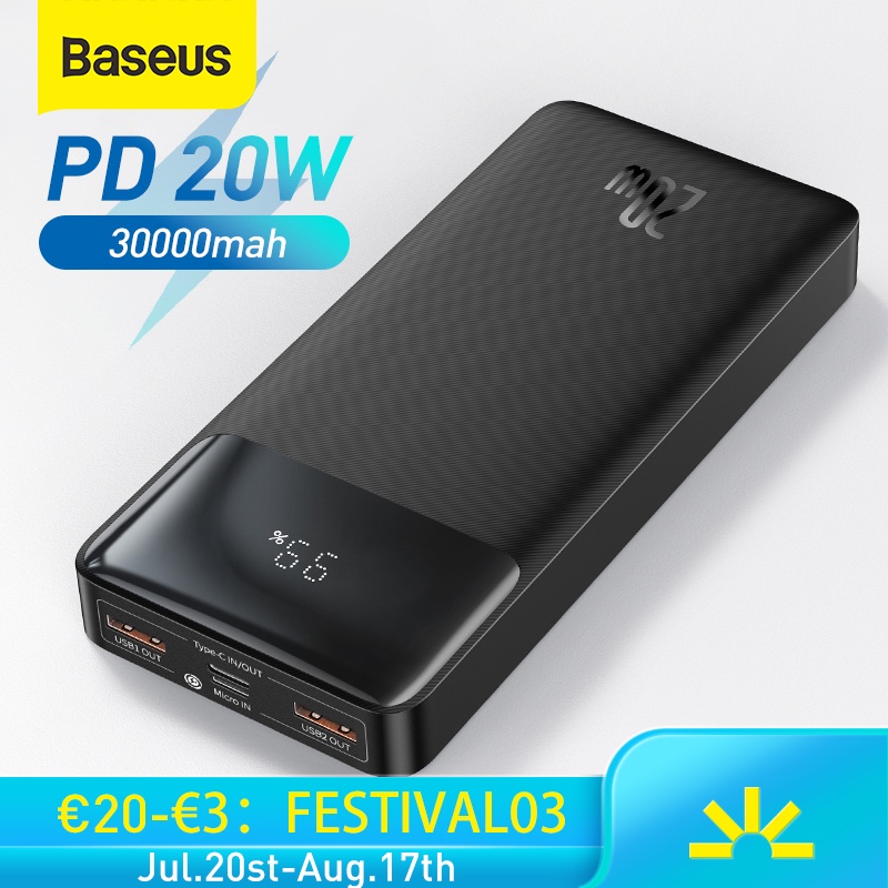 Baseus Power Bank 30000mAh Portable Charging Poverbank Mobile Phone External Battery Quick Charger Powerbank 20000mAh for XiaoMI|Power Bank| - AliExpress