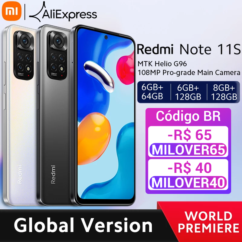 【World Premiere】Global גרסת Xiaomi Redmi הערה 11S טלפון 64/128GB Helio G96 6.43 ''90Hz תצוגה 33W פרו טעינה 108MP מצלמה|Cellphones| - AliExpress
