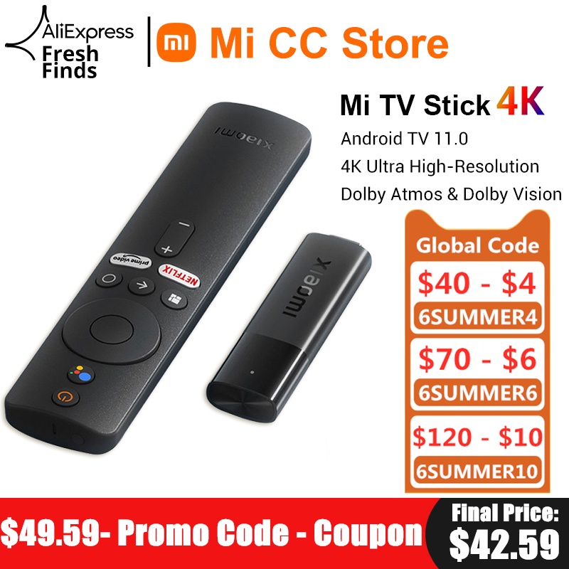 [world Premiere] Global Version Xiaomi Mi Tv Stick 4k Android 11 Portable Streaming Media 2gb 8gb Multi Language Bt5.0 Tv Dongle - Tv Stick - AliExpress