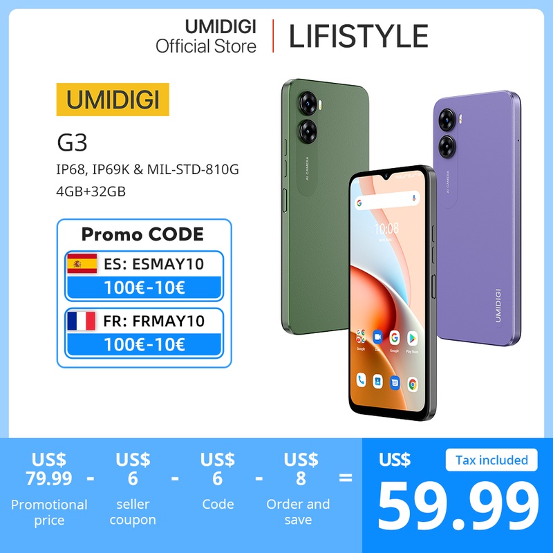 [world Premiere] Umidigi G3 Smartphone, Android 13 , Helio A22, 4gb+64gb, 13mp Camera, 5150mah Battery, Dual Sim 4g Cellphone - Mobile Phones - AliExpress